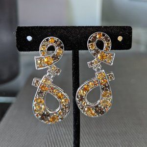 Multi-colour crystal earrings